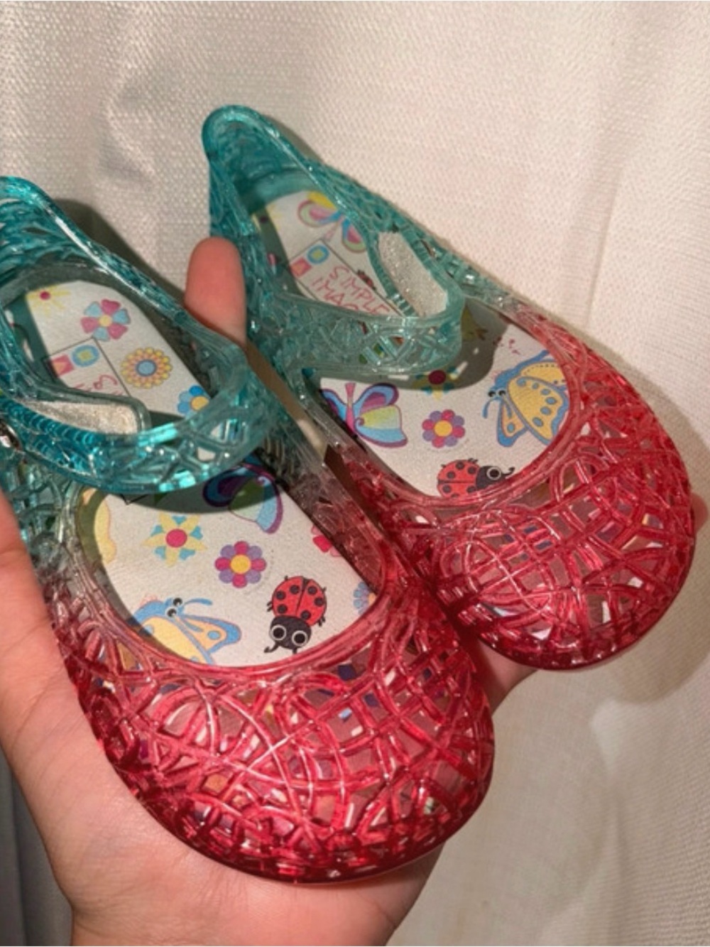 Girls' Pink and Teal Jelly Shoes